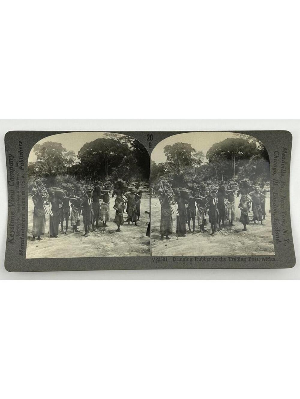 Keystone Stereoview G 20 V22581 Bringing Rubber to the Trading Post Congo L-2